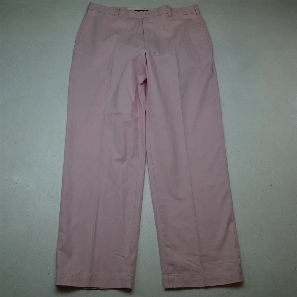Brooks Brothers 38x32 Pink Stretch Cotton Hudson Full Cut Classic Mens Pants
